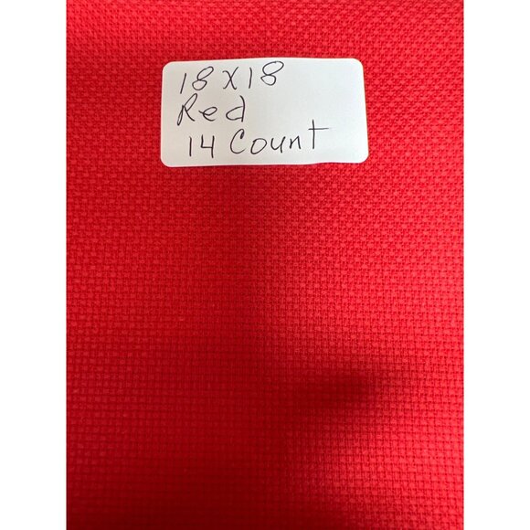 14 Count Red Aida Cloth Cross Stitch Fabric 18"x18" - Picture 2 of 2